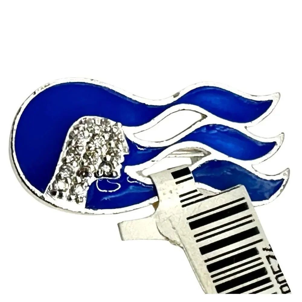 Sterling silver and blue pin